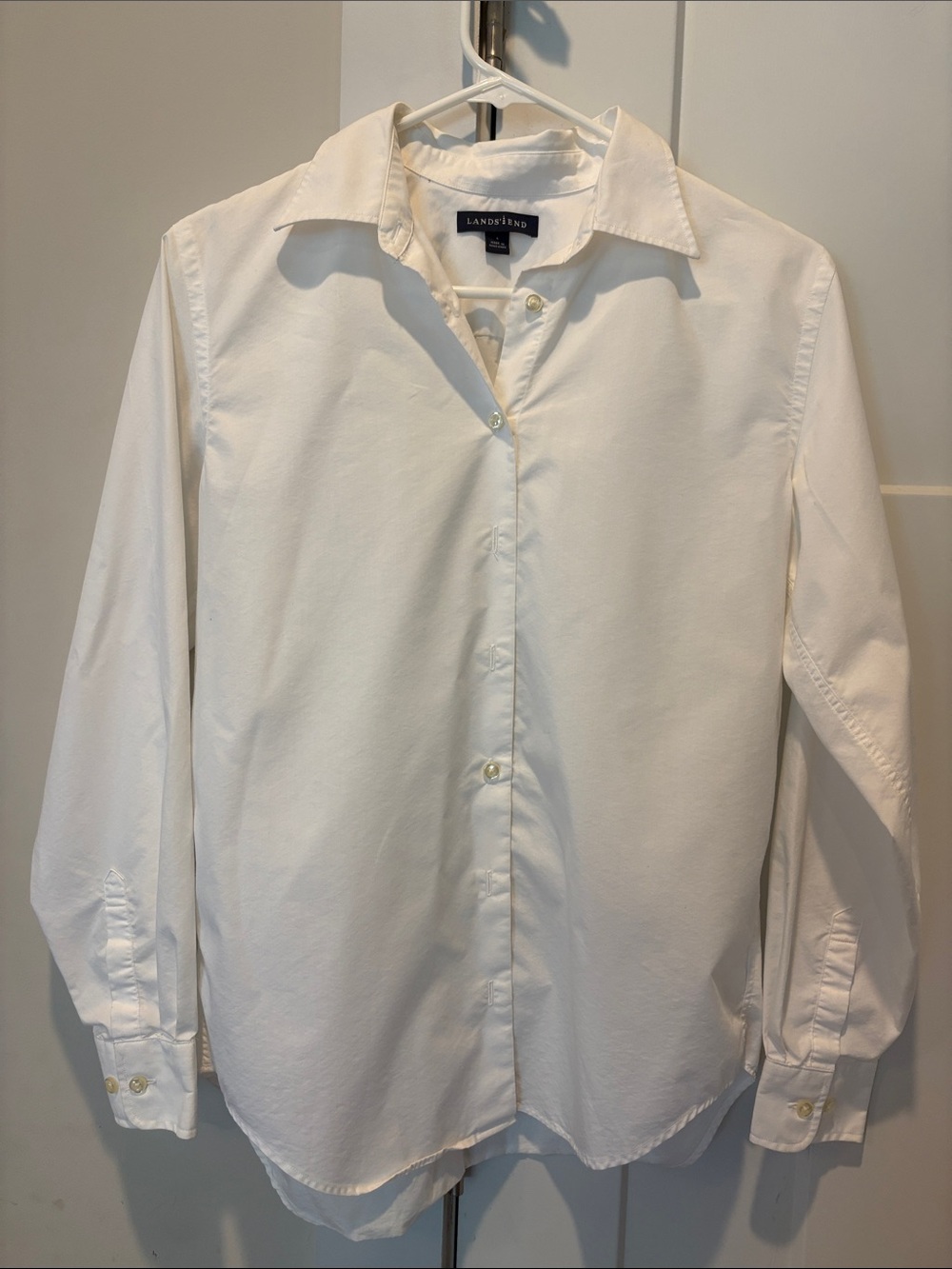 Lands' End White Dress Shirt, Women’s size 4